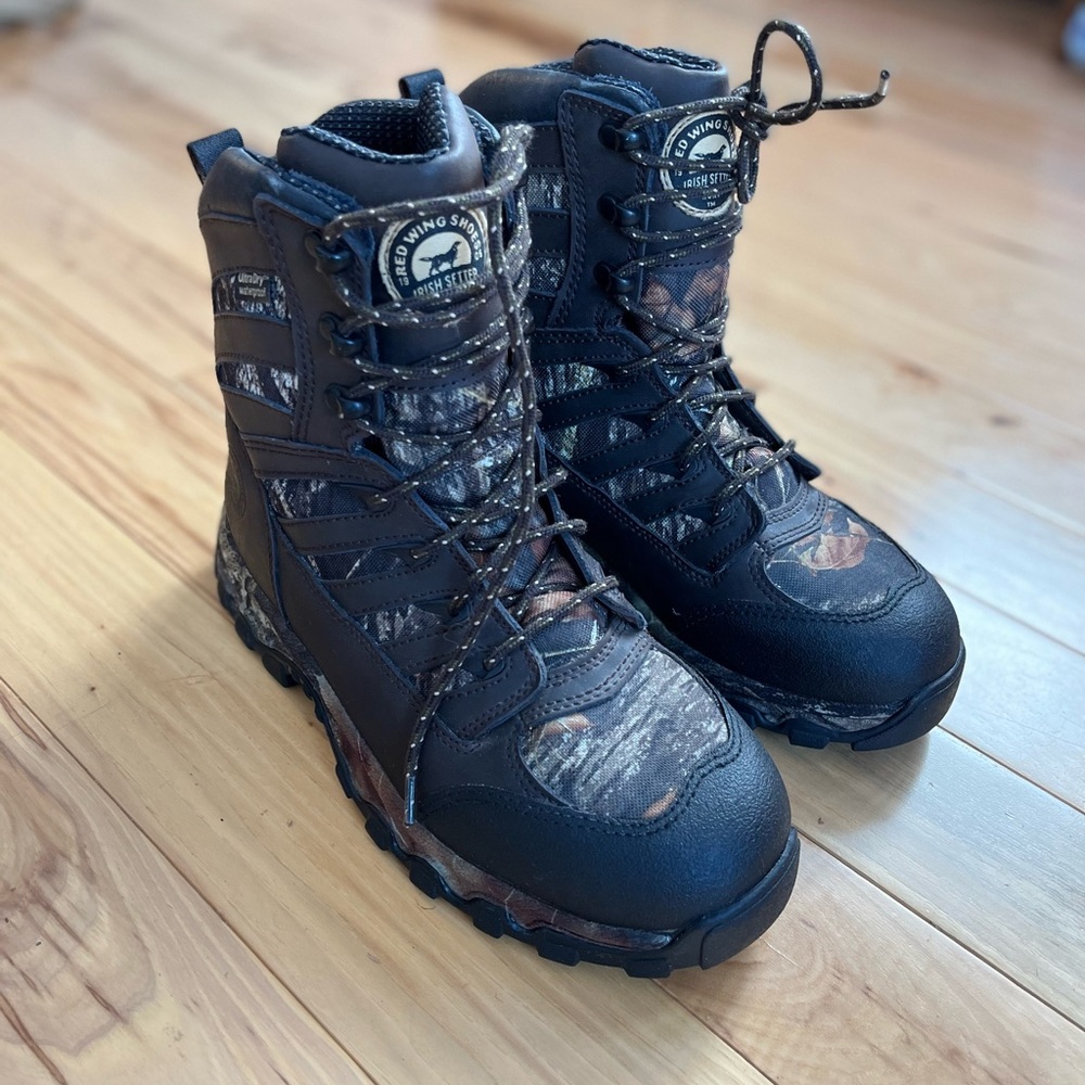 IRISH SETTER BY RED WING-LADYHAWK 3887 CAMO HUNTING BOOTS-SIZE 7.5-Excellent